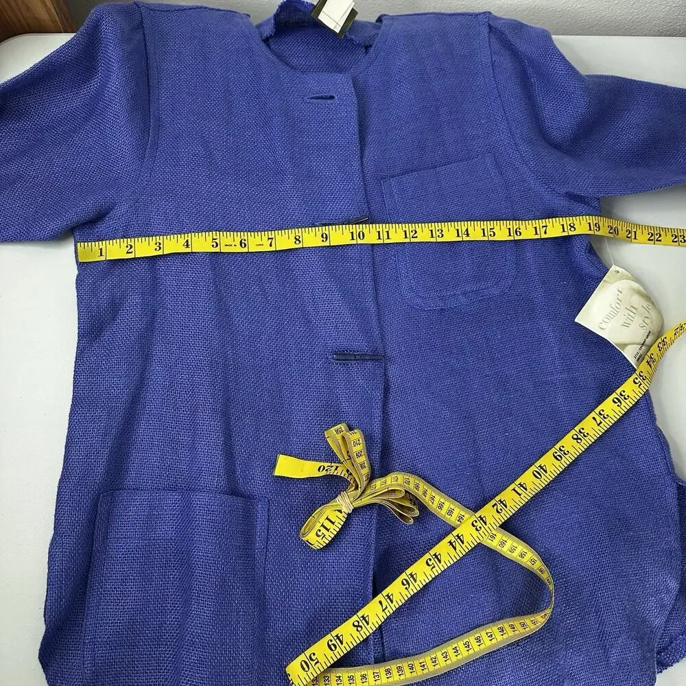 Maralyce Ferree Jacket Womens Small Purple Toggle Button Linen Boxy Lagenlook - Picture 7 of 10